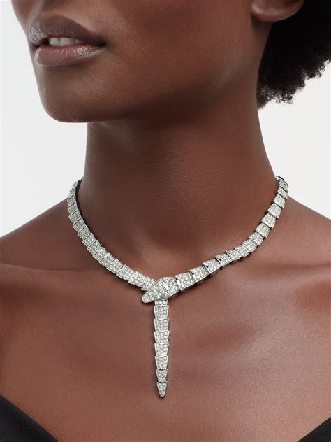 serpenti viper white gold necklace.